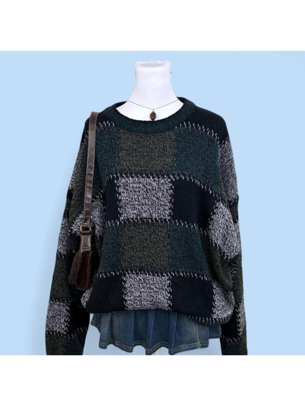 90s patchwork skater sweater
